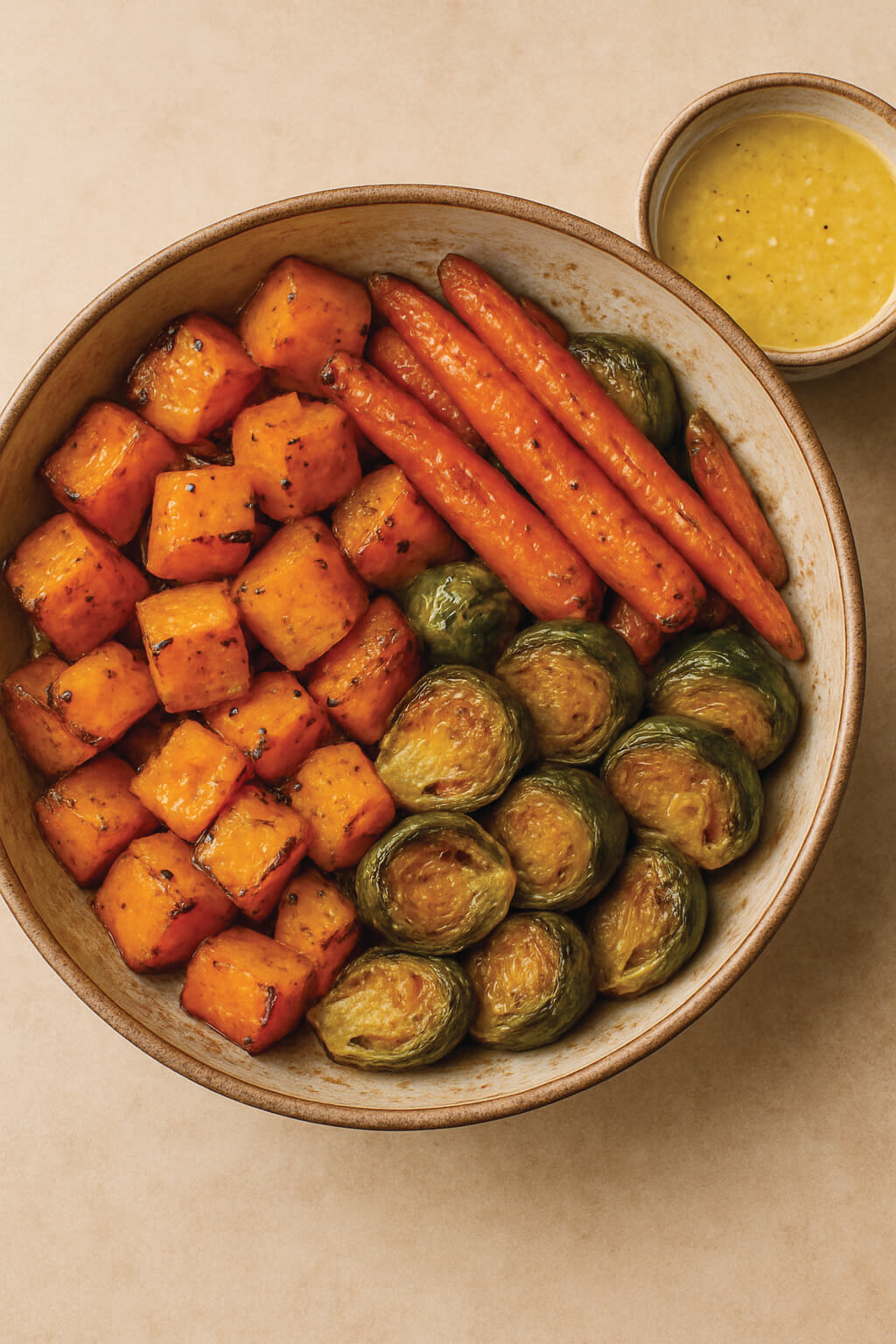 Autumn Harvest Veggie Bowl with Citrus-Ginger Dressing