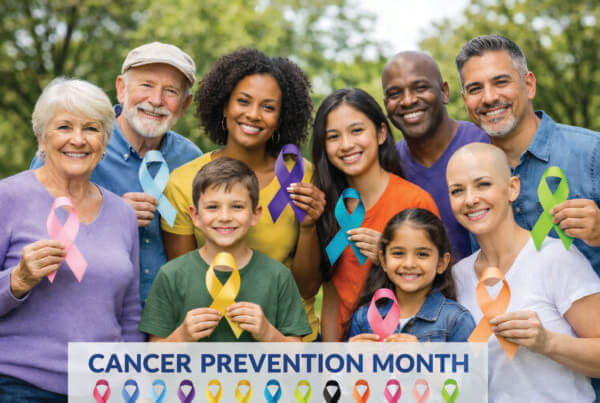 a group of people promoting cancer prevention